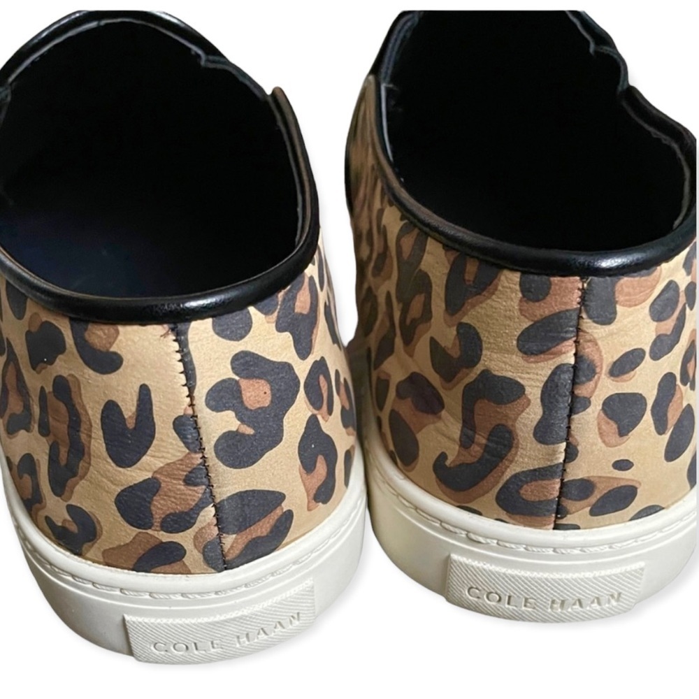 Cole Haan women’s leopard pull-on sneakers board shoes size 7.5 neutral classic - Picture 7 of 7